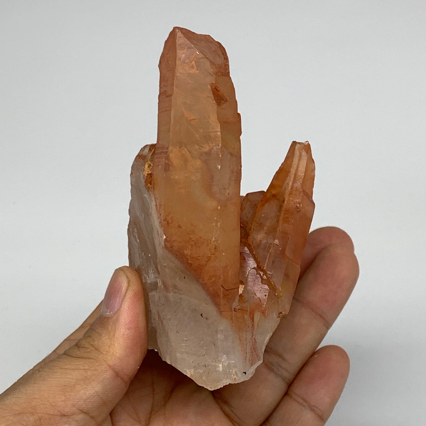 187.2g, 3.6"x2.5"x1.9" Red Quartz Crystal Cluster Mineral Specimens @Morocco,B11