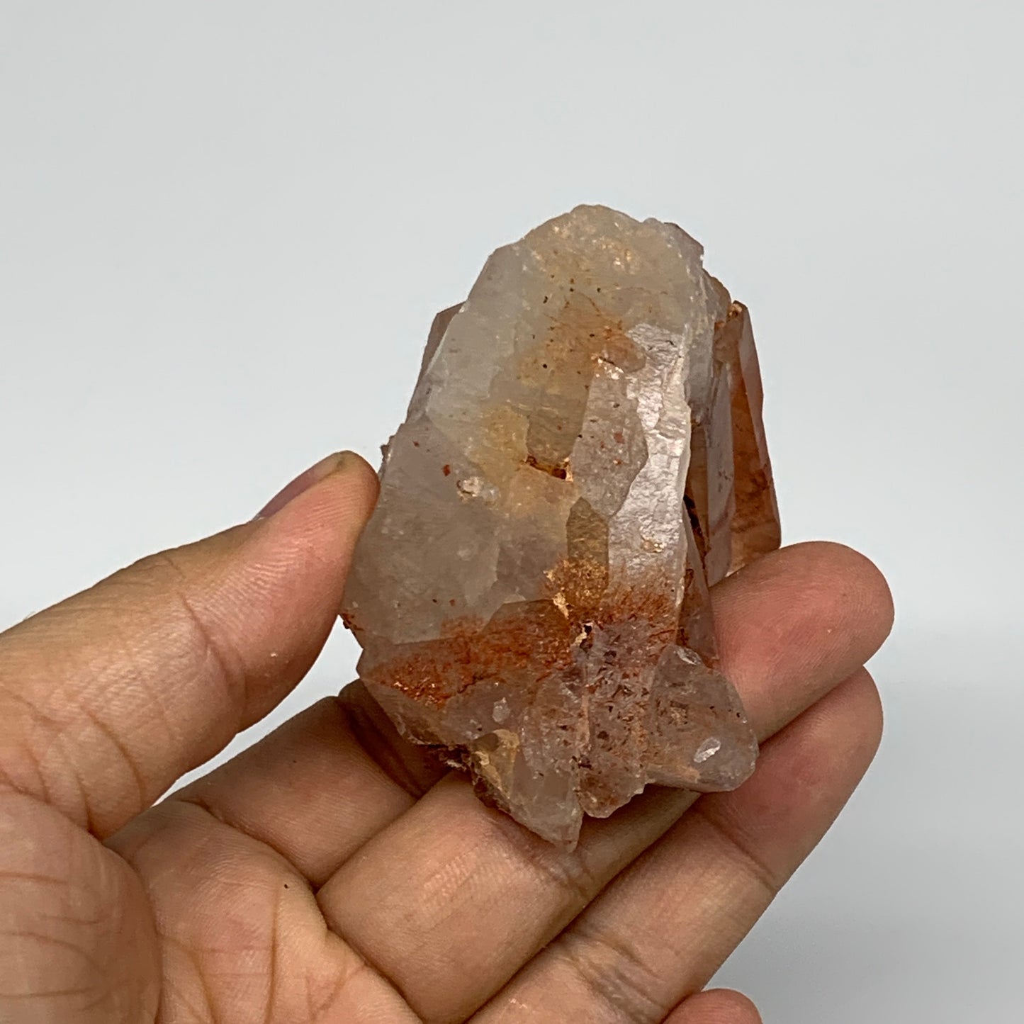187.2g, 3.6"x2.5"x1.9" Red Quartz Crystal Cluster Mineral Specimens @Morocco,B11