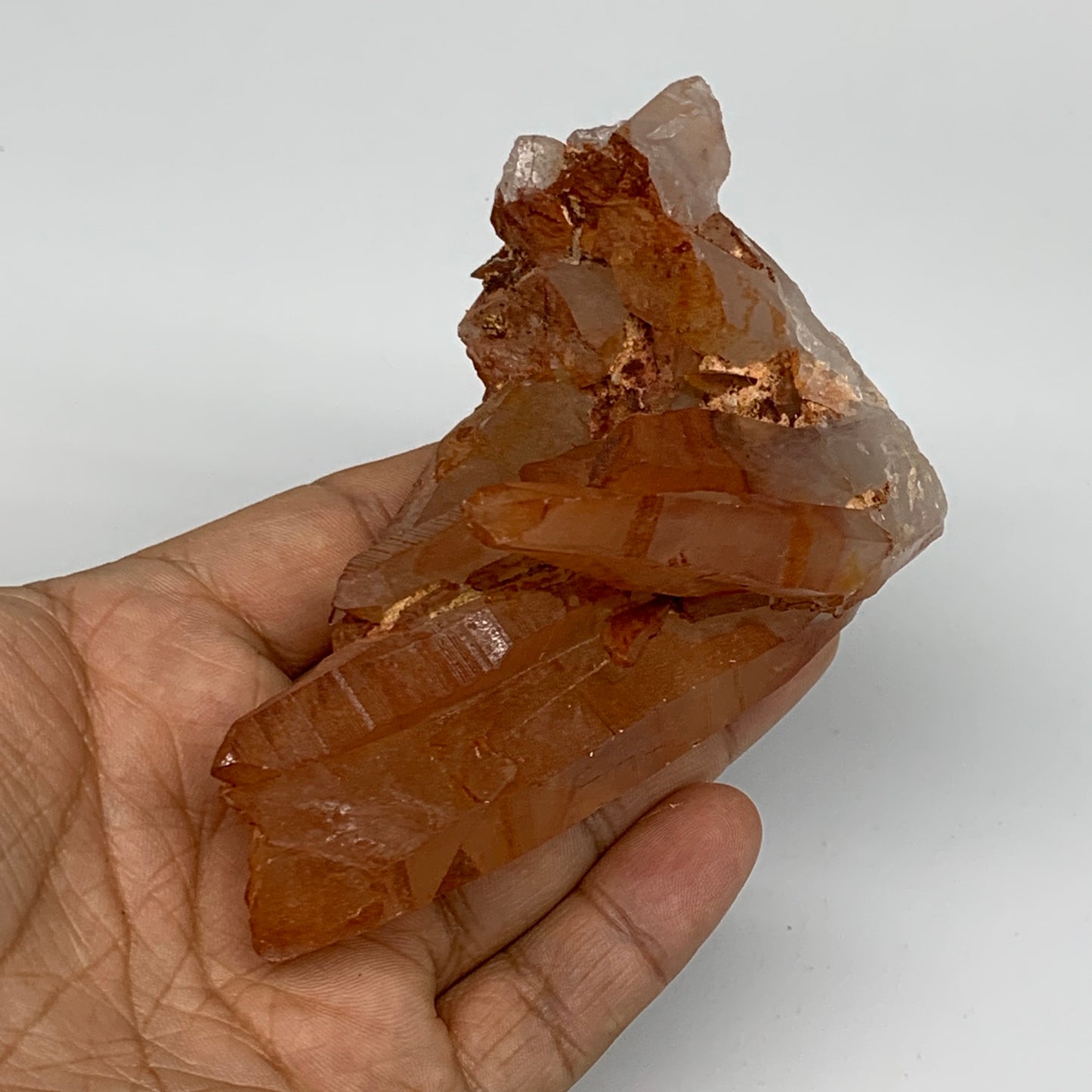 187.2g, 3.6"x2.5"x1.9" Red Quartz Crystal Cluster Mineral Specimens @Morocco,B11