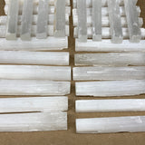 5 lbs, 4.6" - 4.9", 36pcs, Natural Rough Solid Selenite Crystal Blade Sticks, B1