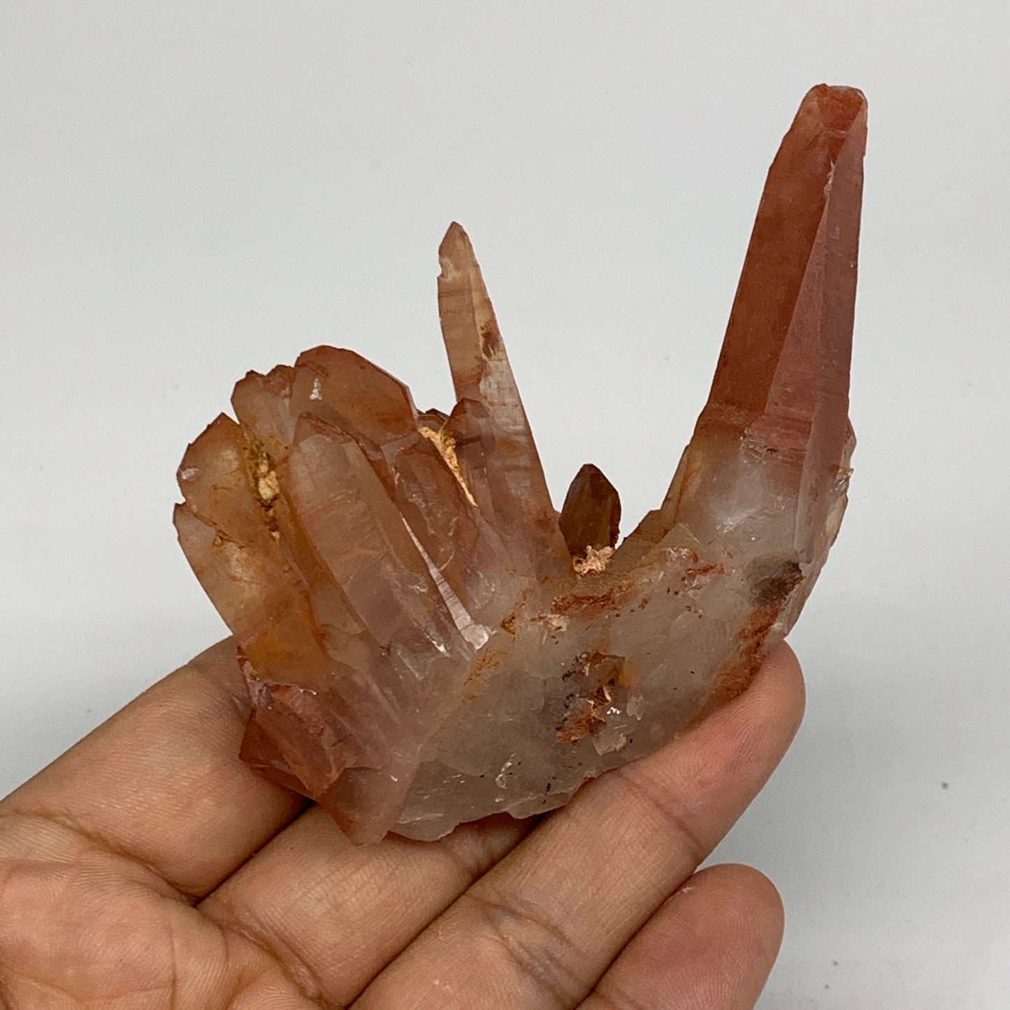 90g, 2.2"x2.4"x1.4" Red Quartz Crystal Cluster Mineral Specimens @Morocco,B11321