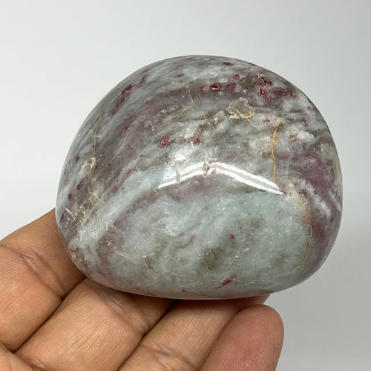 179.4g,2.4"x2"x1.5" Tourmaline Rubellite Palm-Stone Reiki @Madagascar,B20933