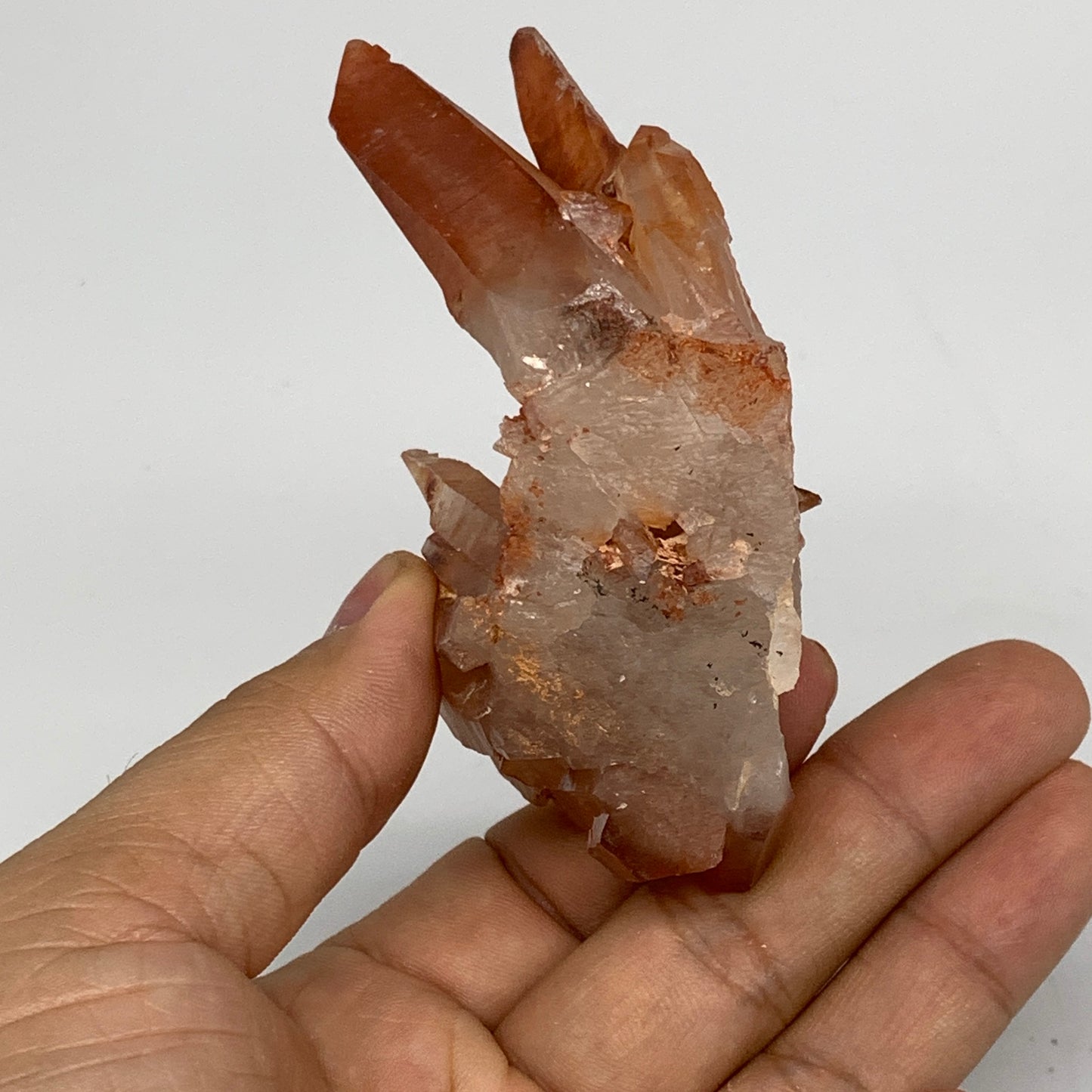 90g, 2.2"x2.4"x1.4" Red Quartz Crystal Cluster Mineral Specimens @Morocco,B11321