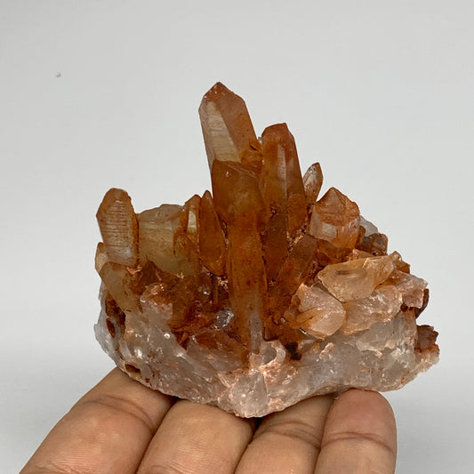 138.8g, 2.6"x2.8"x1.6" Red Quartz Crystal Cluster Mineral Specimens @Morocco,B11