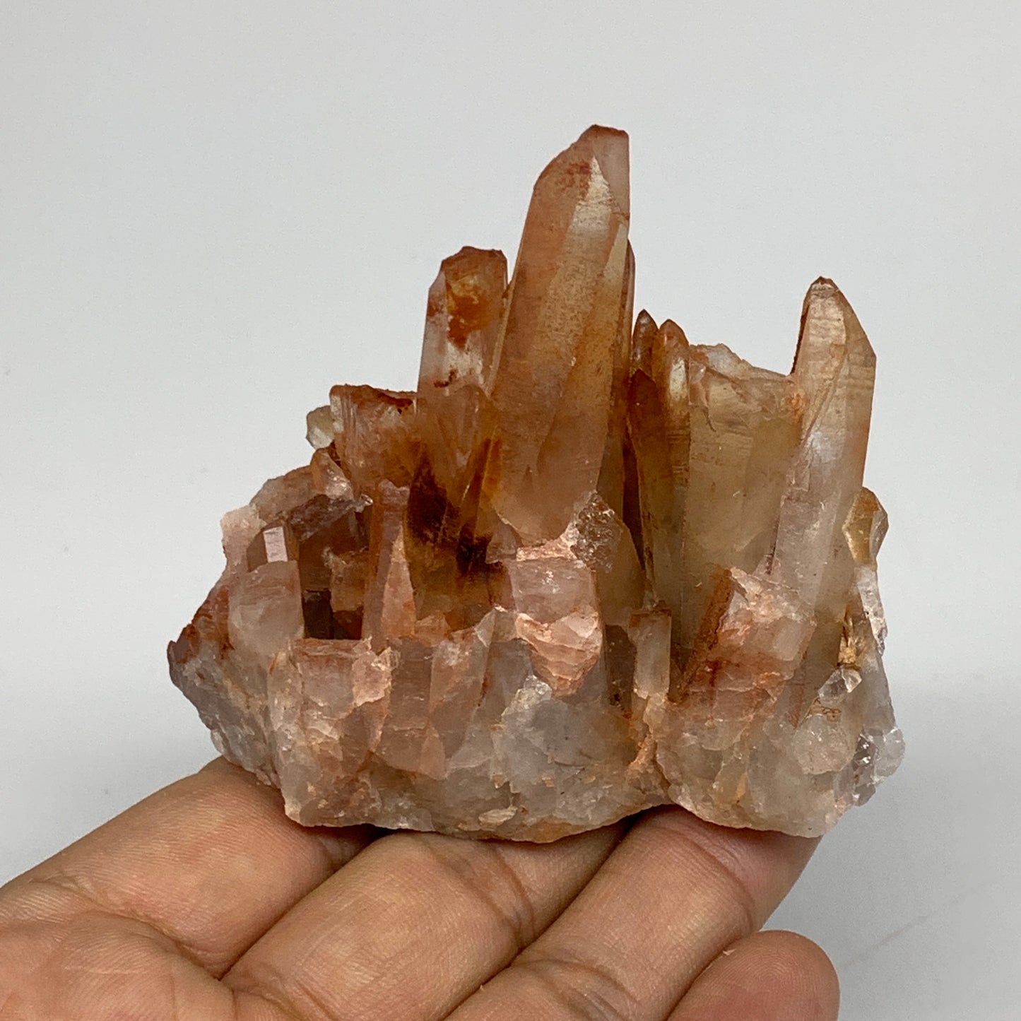 138.8g, 2.6"x2.8"x1.6" Red Quartz Crystal Cluster Mineral Specimens @Morocco,B11