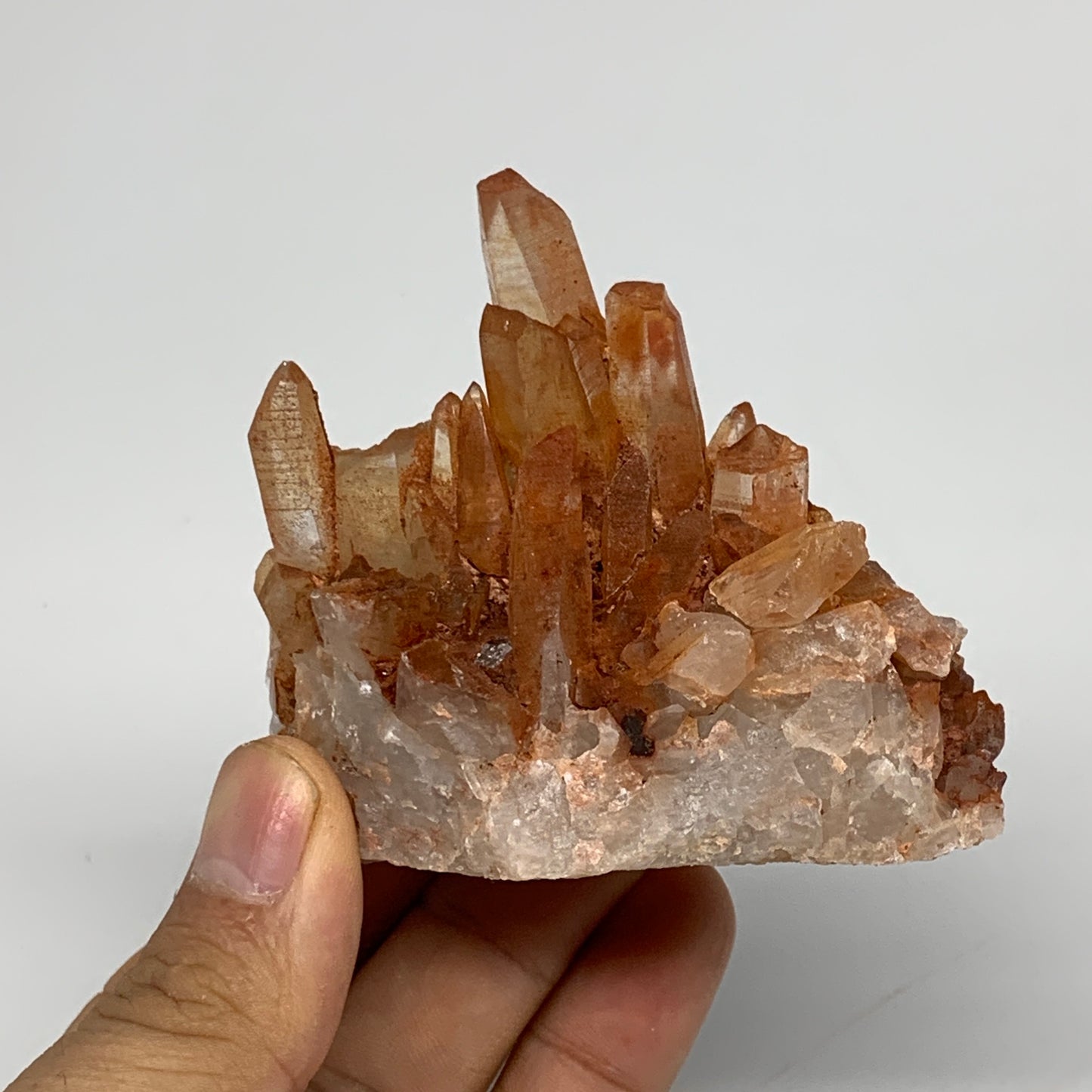 138.8g, 2.6"x2.8"x1.6" Red Quartz Crystal Cluster Mineral Specimens @Morocco,B11