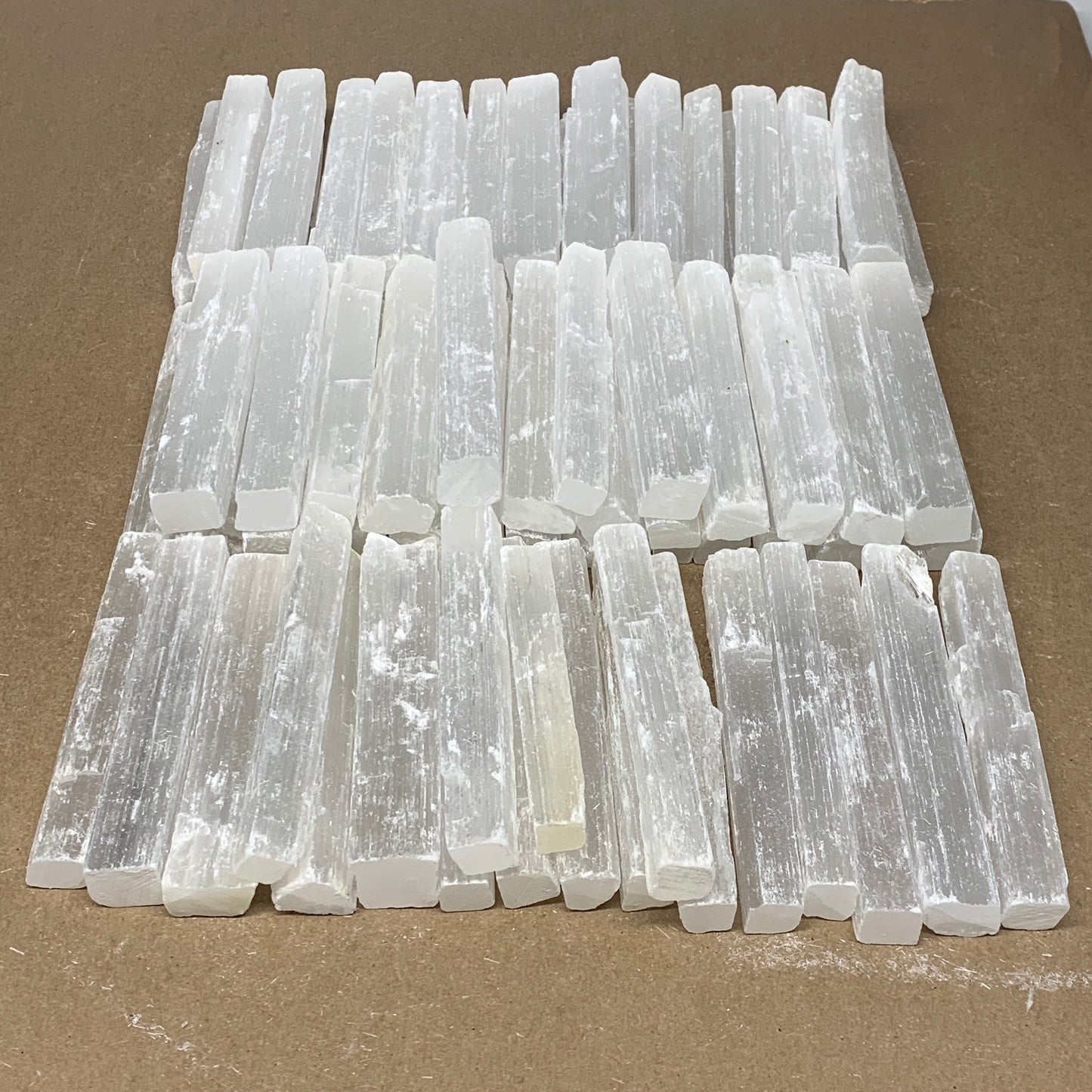 10 lbs, 3.9"-4.7", 70-80pcs, Natural Rough Solid Selenite Crystal Blade Sticks