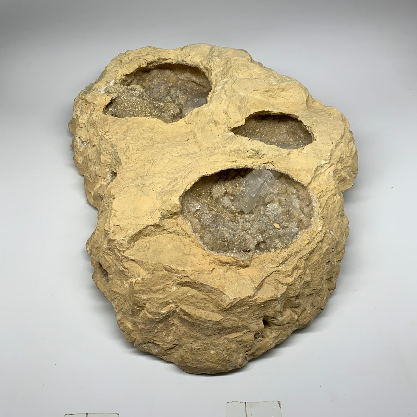 35.79 lbs, 21"x14"x4", Huge Calcite Geode Mineral Specimens @Morocco, B11324