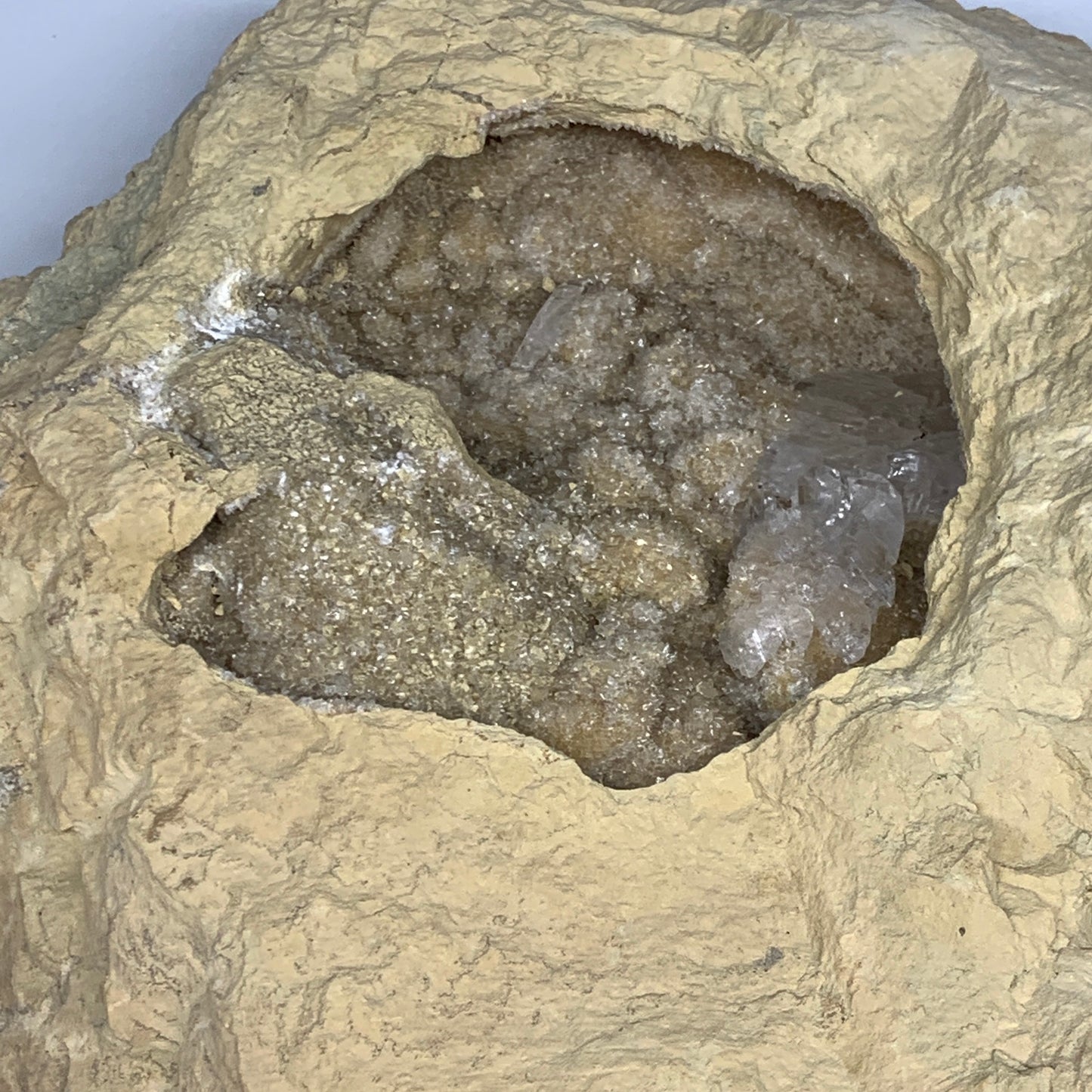 35.79 lbs, 21"x14"x4", Huge Calcite Geode Mineral Specimens @Morocco, B11324