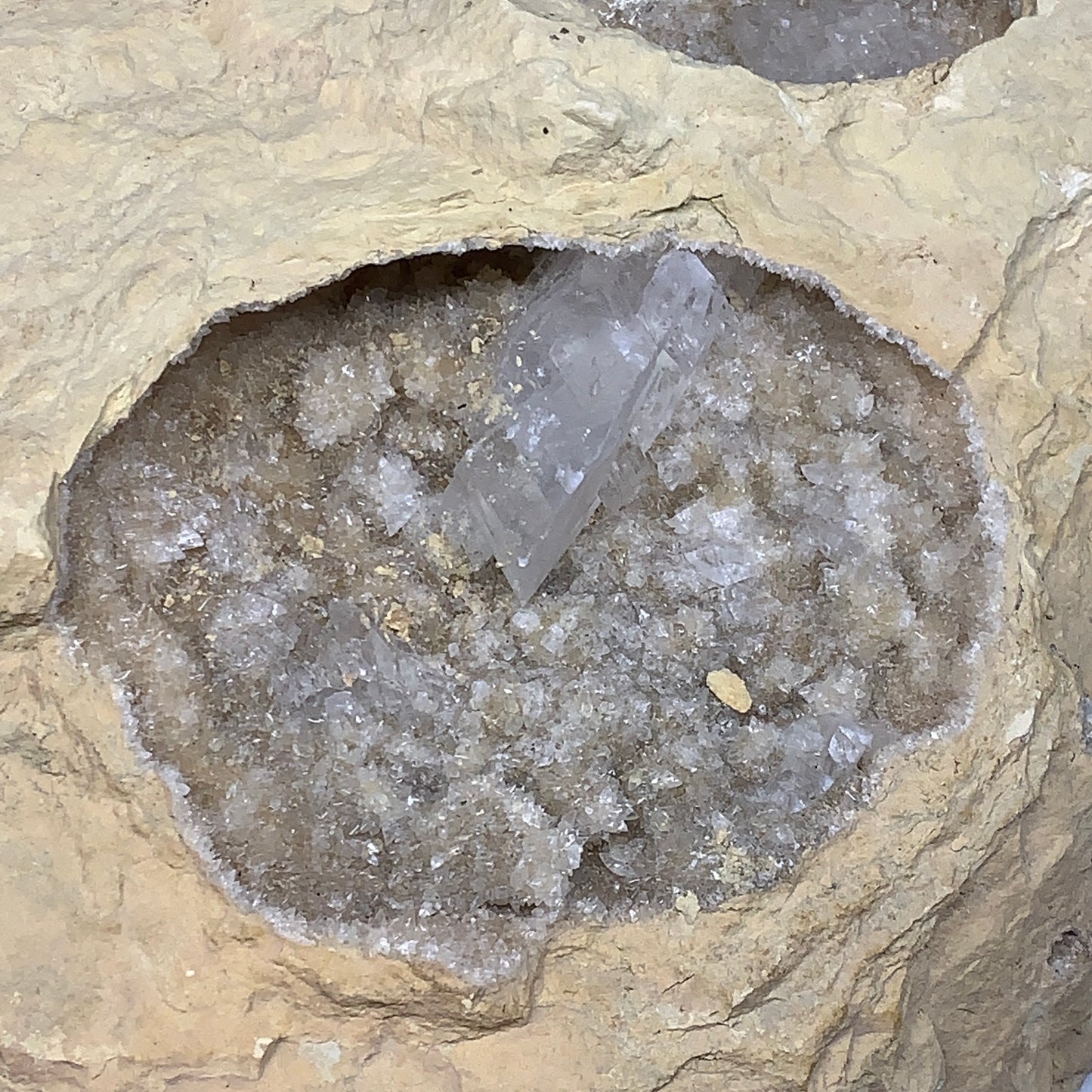 35.79 lbs, 21"x14"x4", Huge Calcite Geode Mineral Specimens @Morocco, B11324