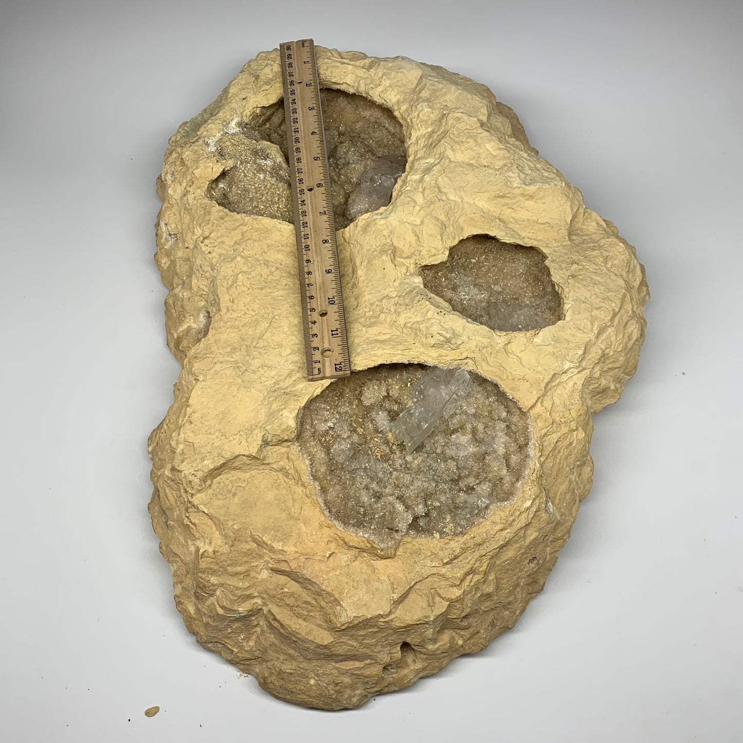 35.79 lbs, 21"x14"x4", Huge Calcite Geode Mineral Specimens @Morocco, B11324