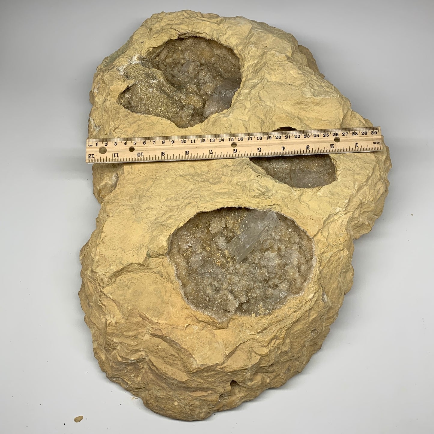 35.79 lbs, 21"x14"x4", Huge Calcite Geode Mineral Specimens @Morocco, B11324