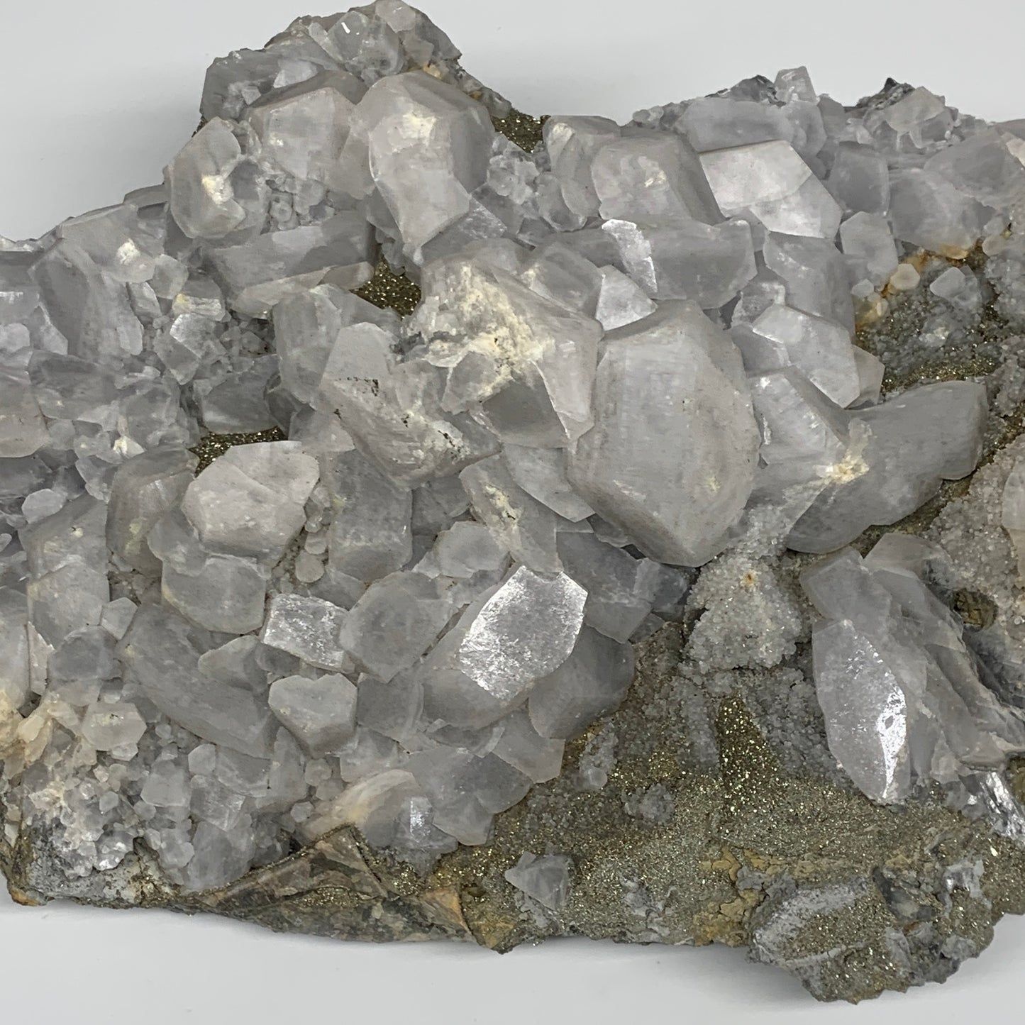 17.2 Lbs, 14"x8"x4.5", UV Reactive Chalcopyrite Calcite Cluster Fluorite Mineral