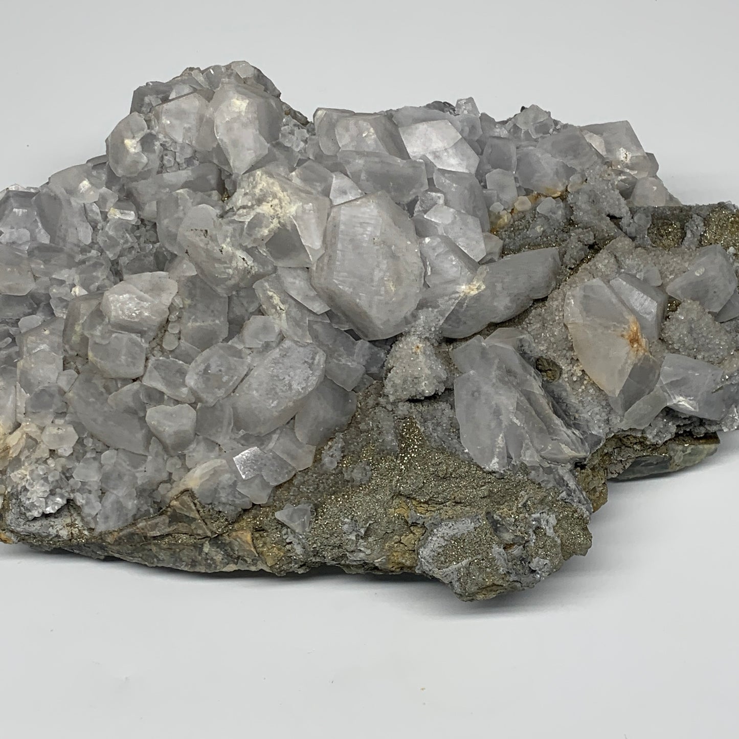 17.2 Lbs, 14"x8"x4.5", UV Reactive Chalcopyrite Calcite Cluster Fluorite Mineral