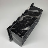 2.27kg, 10.5"x6.25" Black Fossils Orthoceras Tissue Paper Box Cover @Morocco,F44