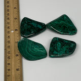 154.8g, 1.7"-2.1",4pcs, Natural Small Malachite Tumbled Polished Gemstone, B1856