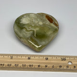 188.3g, 2.6"x2.8"x1.1" Natural Green Onyx Heart Polished Healing Crystal, B26598