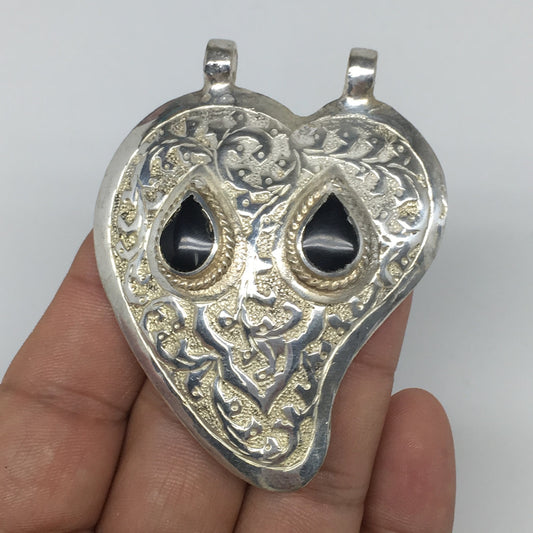 1pc,2.6"x2"x0.4",Turkmen Pendant Black Carnelian Drop Shape Statement,TN654