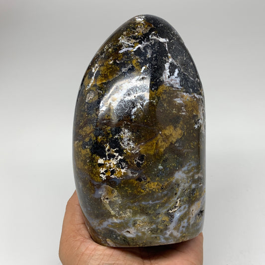 1346g, 5.75"x3.7"x2.5" Ocean Jasper Freeform Gemstone, Ocean Orbicular, B3228