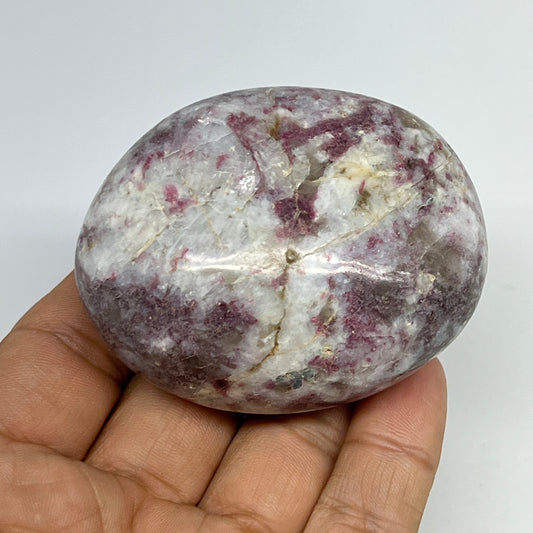 143.6g,2.5"x2"x1.3" Tourmaline Rubellite Palm-Stone Reiki @Madagascar,B20940