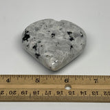 112.7g, 2.4"x2.4"x0.8", Rainbow Moonstone Heart Crystal Gemstone @India, B21704