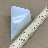 241g, 3.5"x2.1" White Selenite/Satin Spar Pyramid Crystal @Morocco, B24161
