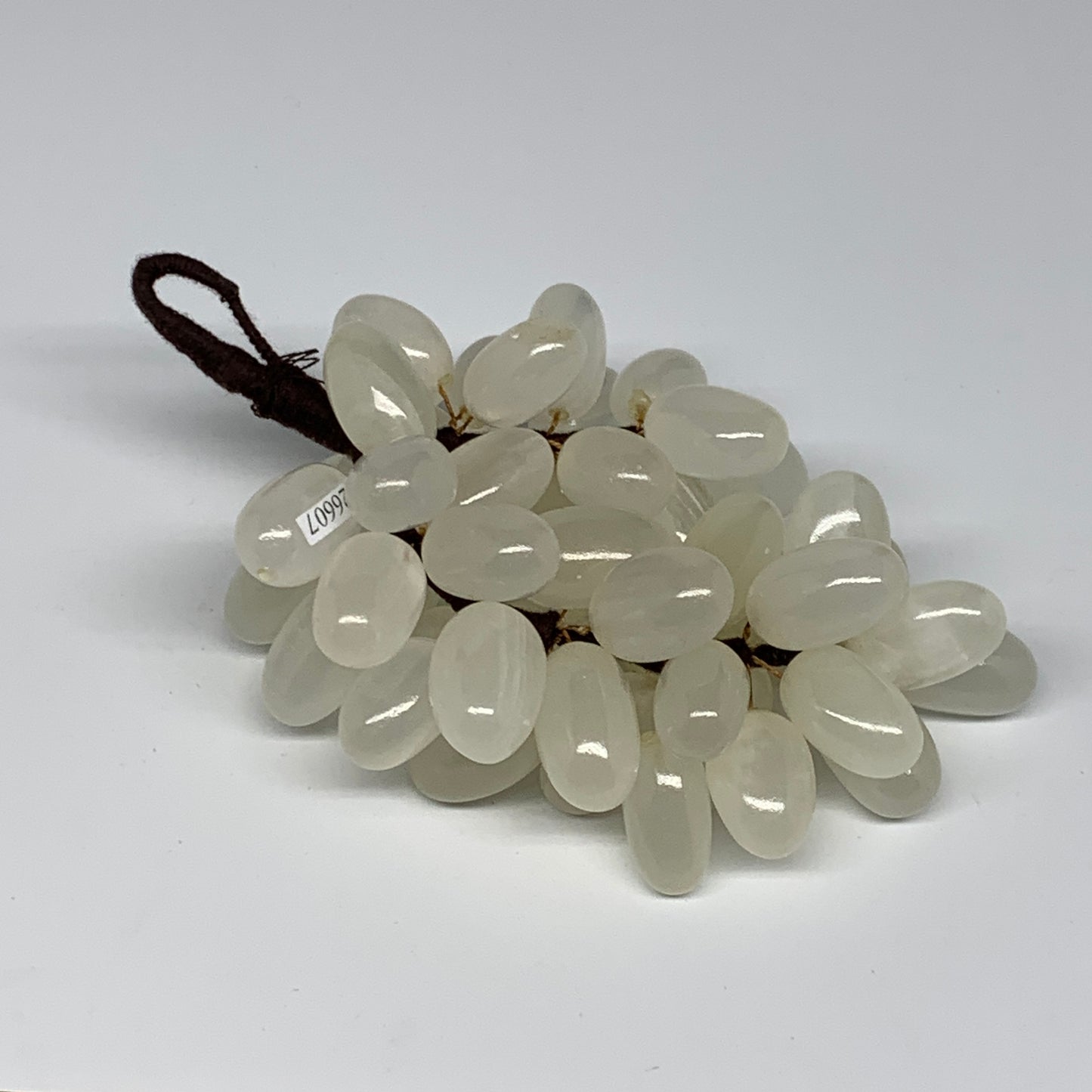 384.5g, 6"x3.6" White Onyx Grape Bunch Stone Marble Decor @Afghanistan,B26607