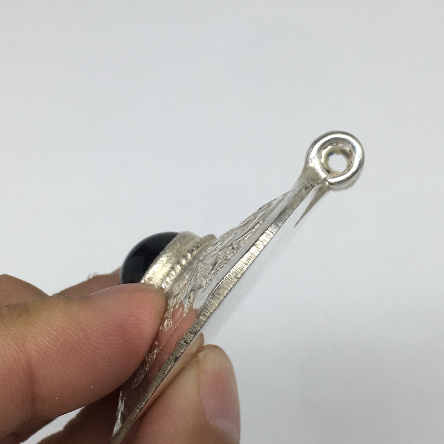 1pc,2.4"x2.1"x0.7",Turkmen Pendant Black Carnelian Heart Shape Statement,TN656