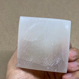 342g, 3.5"x2.4" White Selenite/Satin Spar Pyramid Crystal @Morocco, B24162