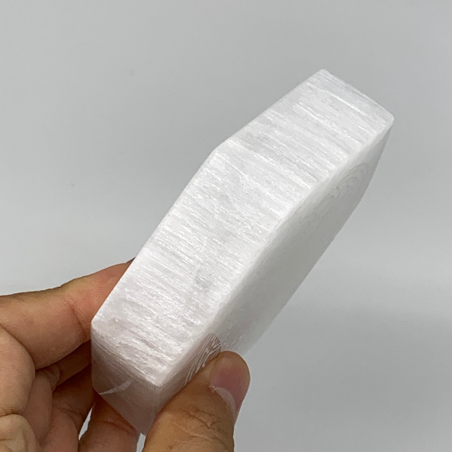 1pcs, 3.3" -3.5" Selenite Crystals Carved Hexagon Shape gypsum @Morocco