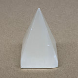 342g, 3.5"x2.4" White Selenite/Satin Spar Pyramid Crystal @Morocco, B24162