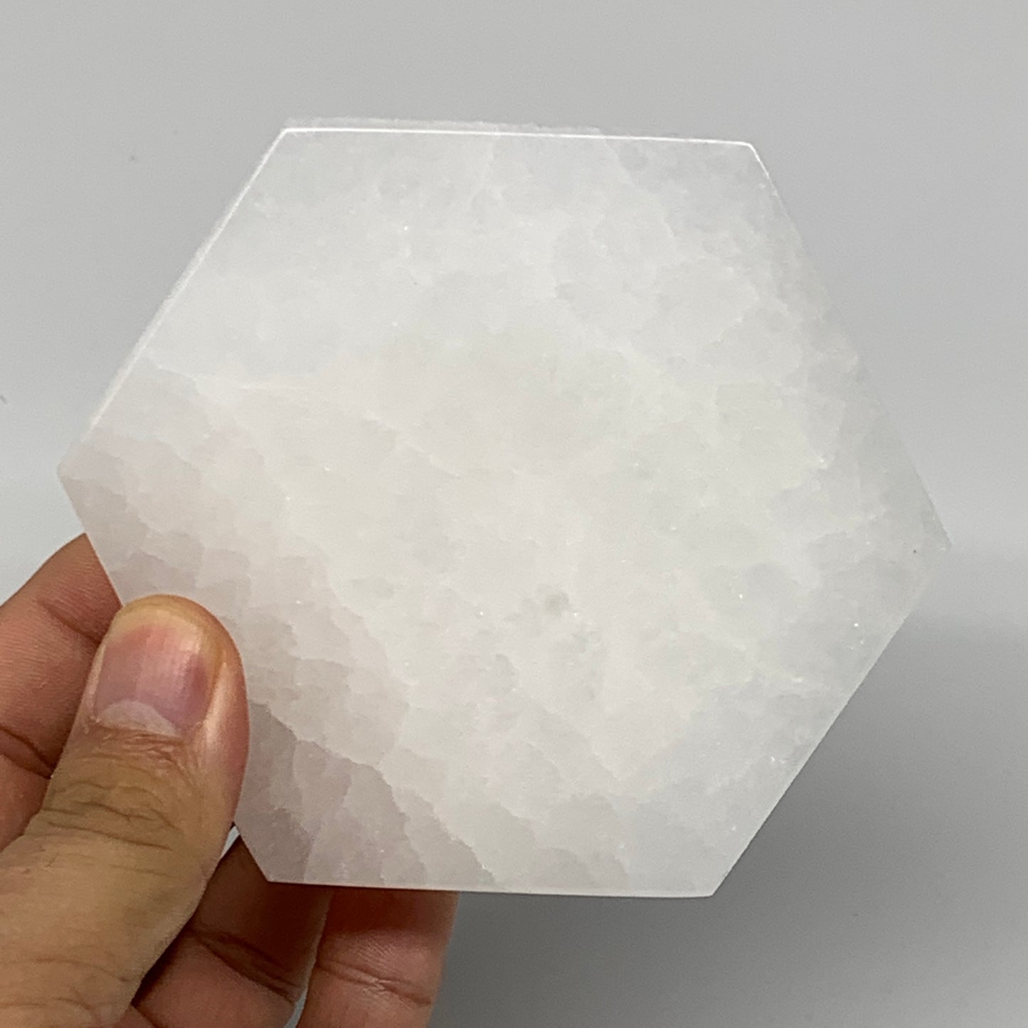 1pcs, 3.3" -3.5" Selenite Crystals Carved Hexagon Shape gypsum @Morocco