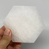 1pcs, 3.3" -3.5" Selenite Crystals Carved Hexagon Shape gypsum @Morocco