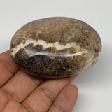 100.1g, 2.6"x1.8"x1", Natural Black Opal Crystal PalmStone Polished Reiki,B9671