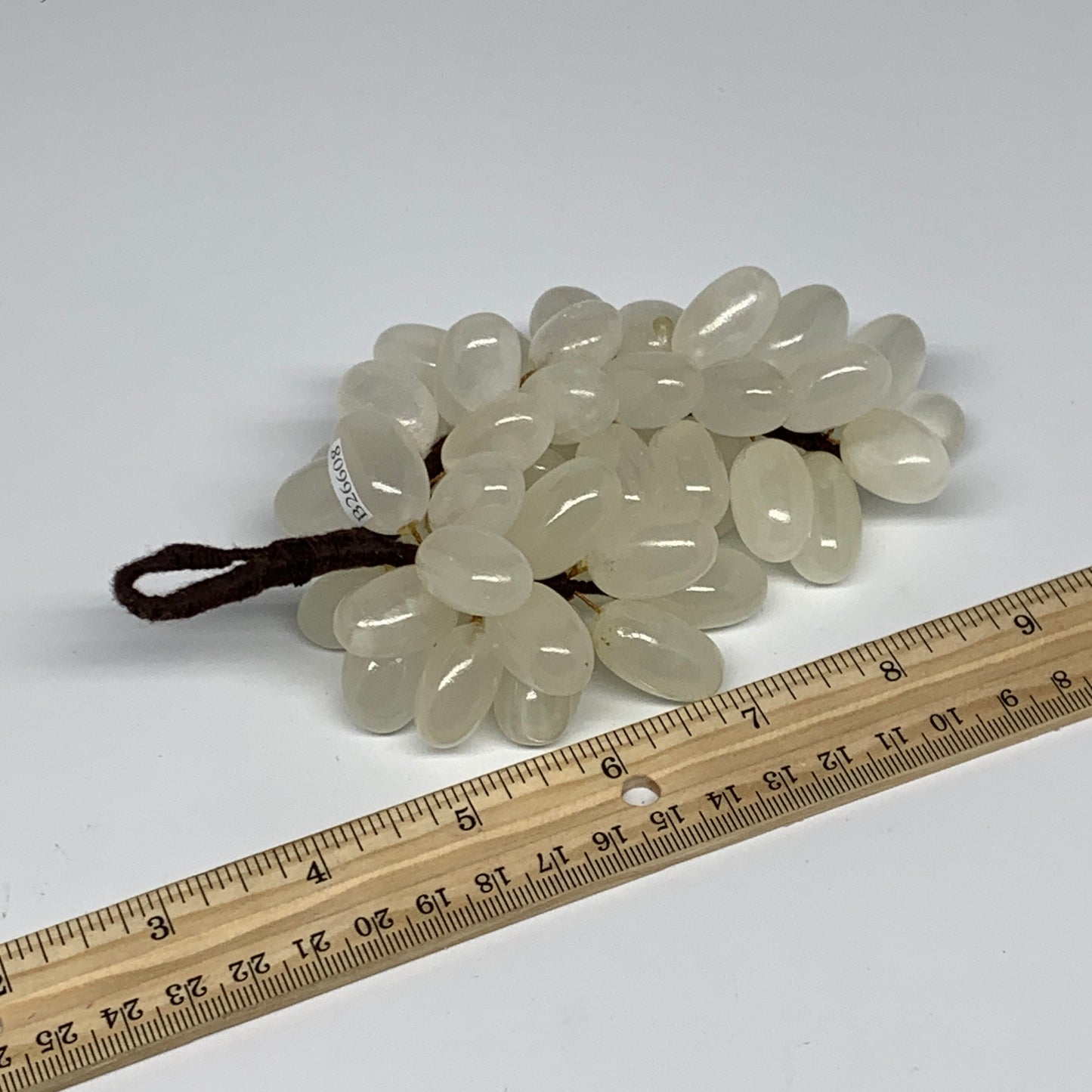 325.4g, 6"x3.2" White Onyx Grape Bunch Stone Marble Decor @Afghanistan,B26608