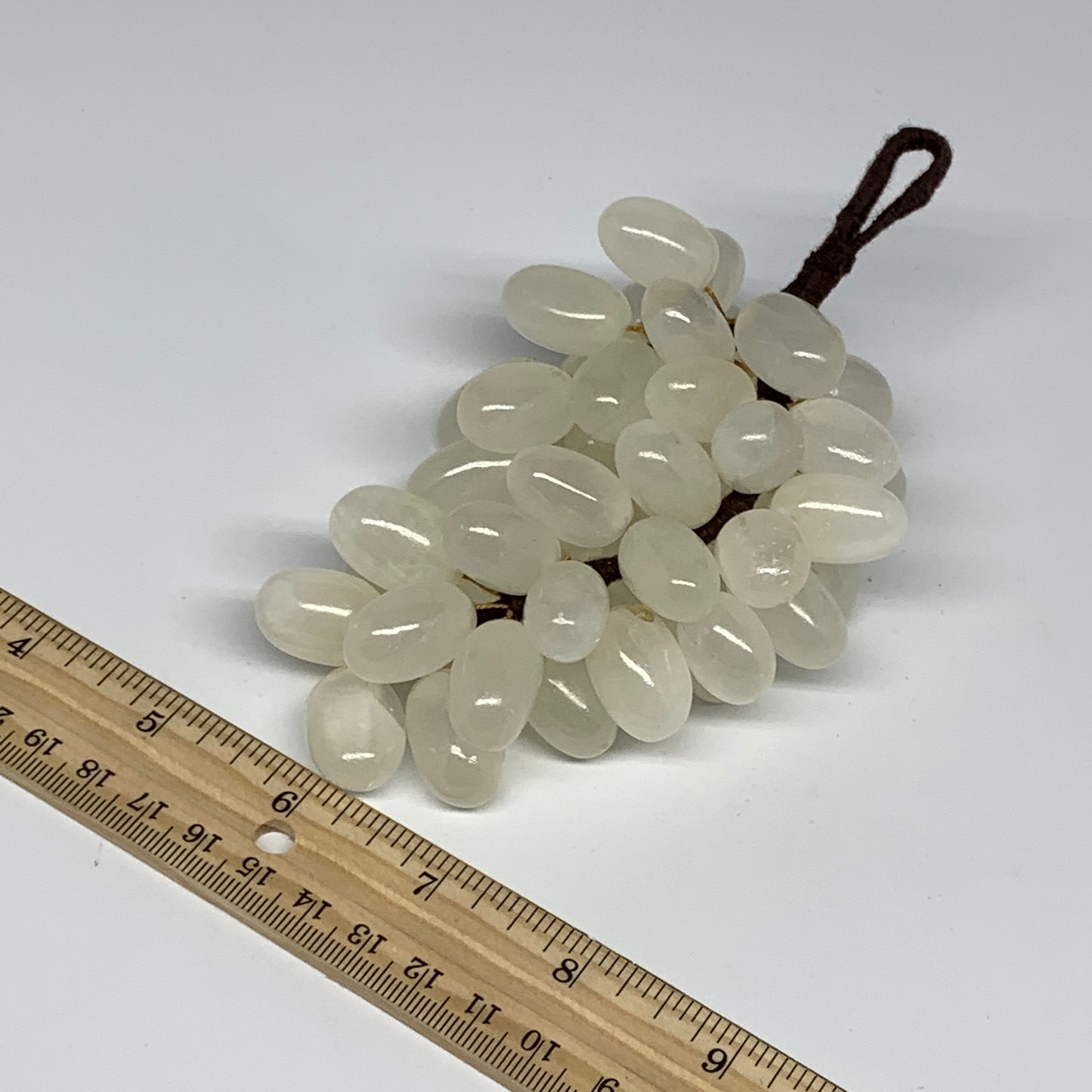 325.4g, 6"x3.2" White Onyx Grape Bunch Stone Marble Decor @Afghanistan,B26608