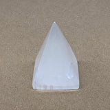 176g, 2.9"x2" White Selenite/Satin Spar Pyramid Crystal @Morocco, B24163