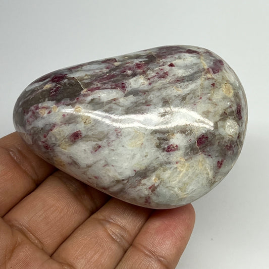 170.5g,2.8"x1.9"x1.5" Tourmaline Rubellite Palm-Stone Reiki @Madagascar,B20944