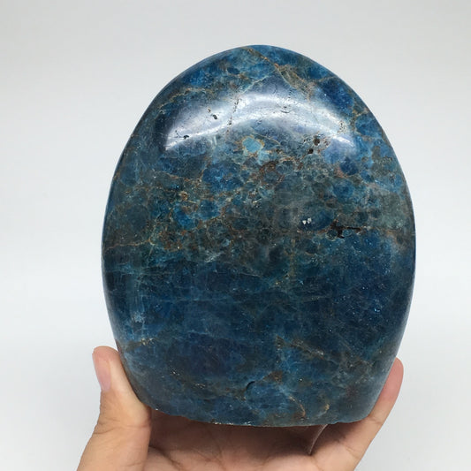 1324g,4.9"x4.2"x2.3" Blue Apatite Polished Freeform Stands @Madagascar,B1182