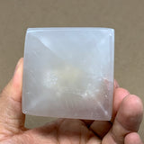 343.4g, 4"x2.4" White Selenite/Satin Spar Pyramid Crystal @Morocco, B24166