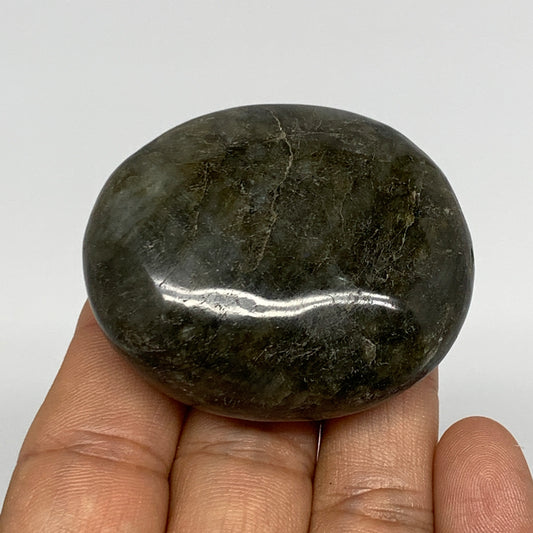 71.7g,2"x1.7"x0.8", Labradorite Palm-stone Tumbled Reiki @Madagascar,B17810