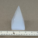 343.4g, 4"x2.4" White Selenite/Satin Spar Pyramid Crystal @Morocco, B24166