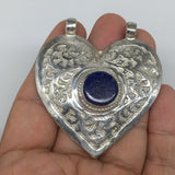 1pc,2.4"x2.1"x0.5",Turkmen Pendant Lapis Lazuli Heart Shape Statement,TN662