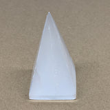 307g, 4"x2.2" White Selenite/Satin Spar Pyramid Crystal @Morocco, B24168