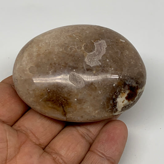 87.5g, 2.5"x1.9"x1", Natural Black Opal Crystal PalmStone Polished Reiki,B9678