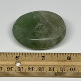 96.1g,2.2"x1.8"x0.9", Natural Fluorite Palm-Stone Polished Reiki @Madagascar, B1
