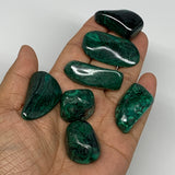 138.3g, 0.8"-1.6",7pcs, Natural Small Malachite Tumbled Polished Gemstone, B1857