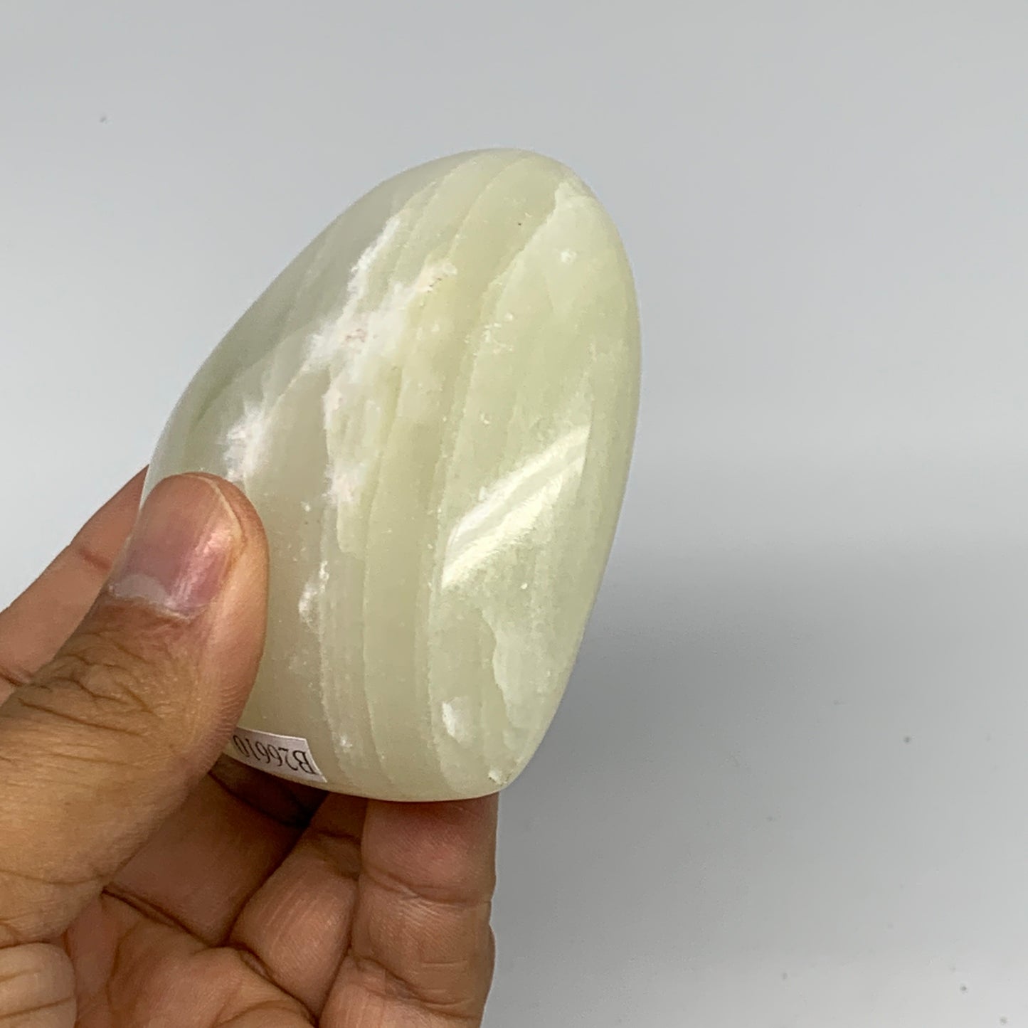 201.6g, 2.8"x3"x1.1" Natural Green Onyx Heart Polished Healing Crystal, B26610