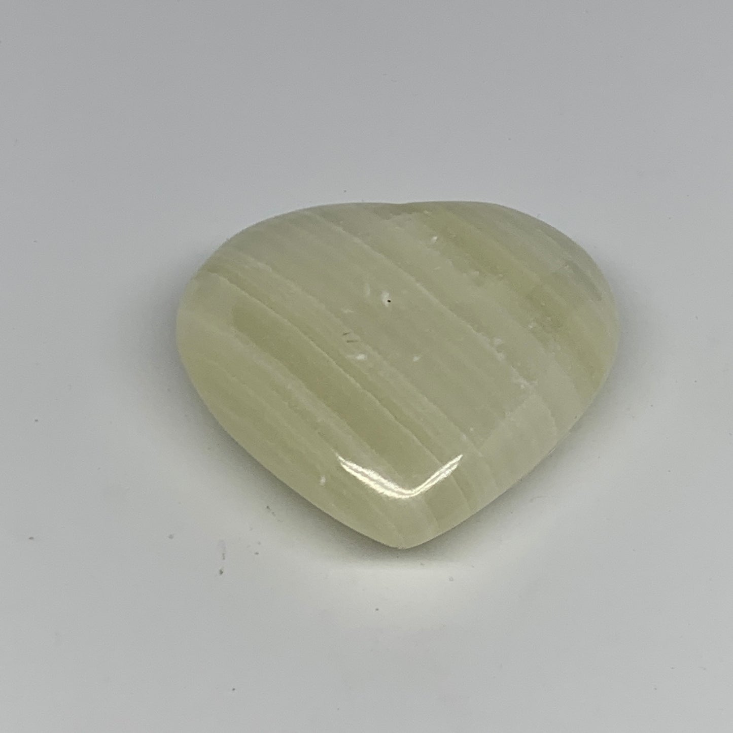 201.6g, 2.8"x3"x1.1" Natural Green Onyx Heart Polished Healing Crystal, B26610