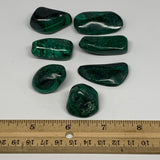 138.3g, 0.8"-1.6",7pcs, Natural Small Malachite Tumbled Polished Gemstone, B1857